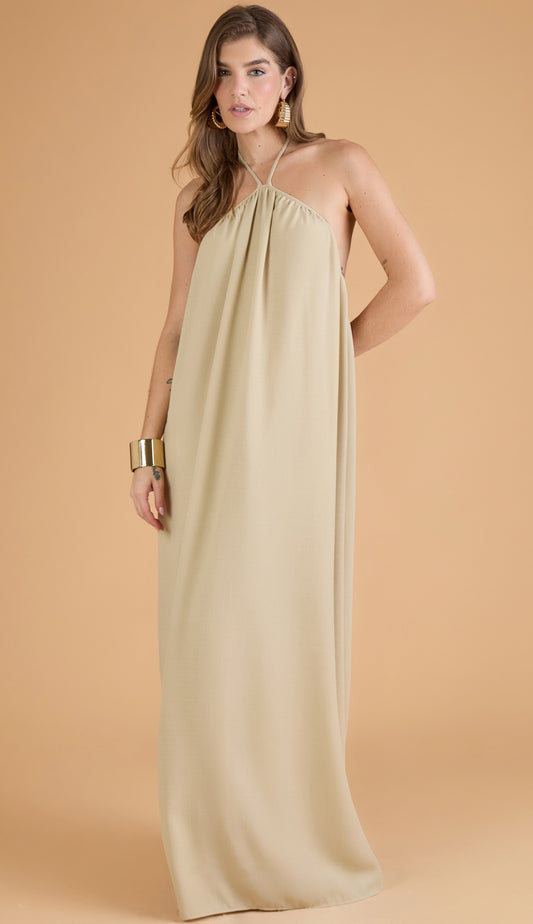 Vestido Amiga Bege