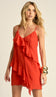 Vestido Curto Poliviscose Babados Allane Cereja | Laguna - Vestido Allane Cereja