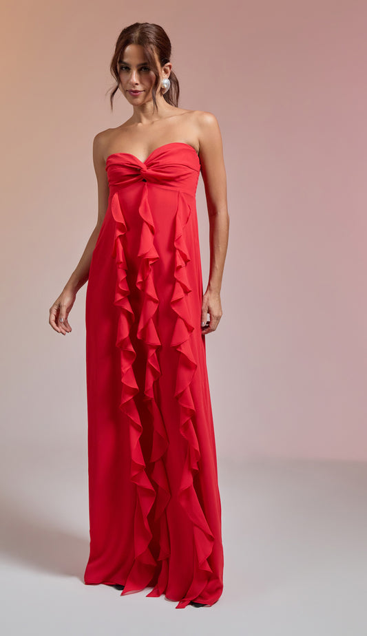Vestido Jamine Cereja