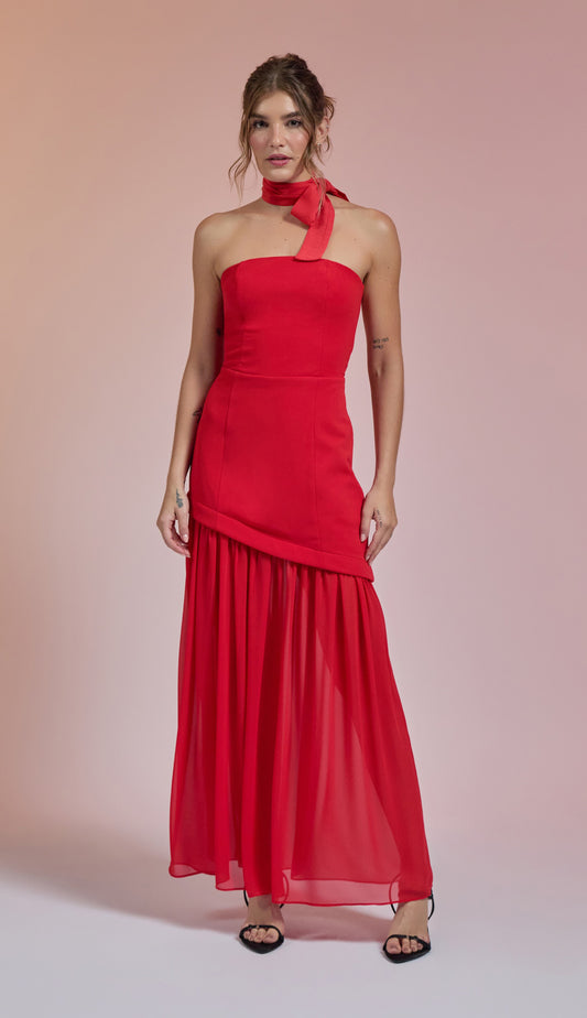 Vestido Beverly Cereja