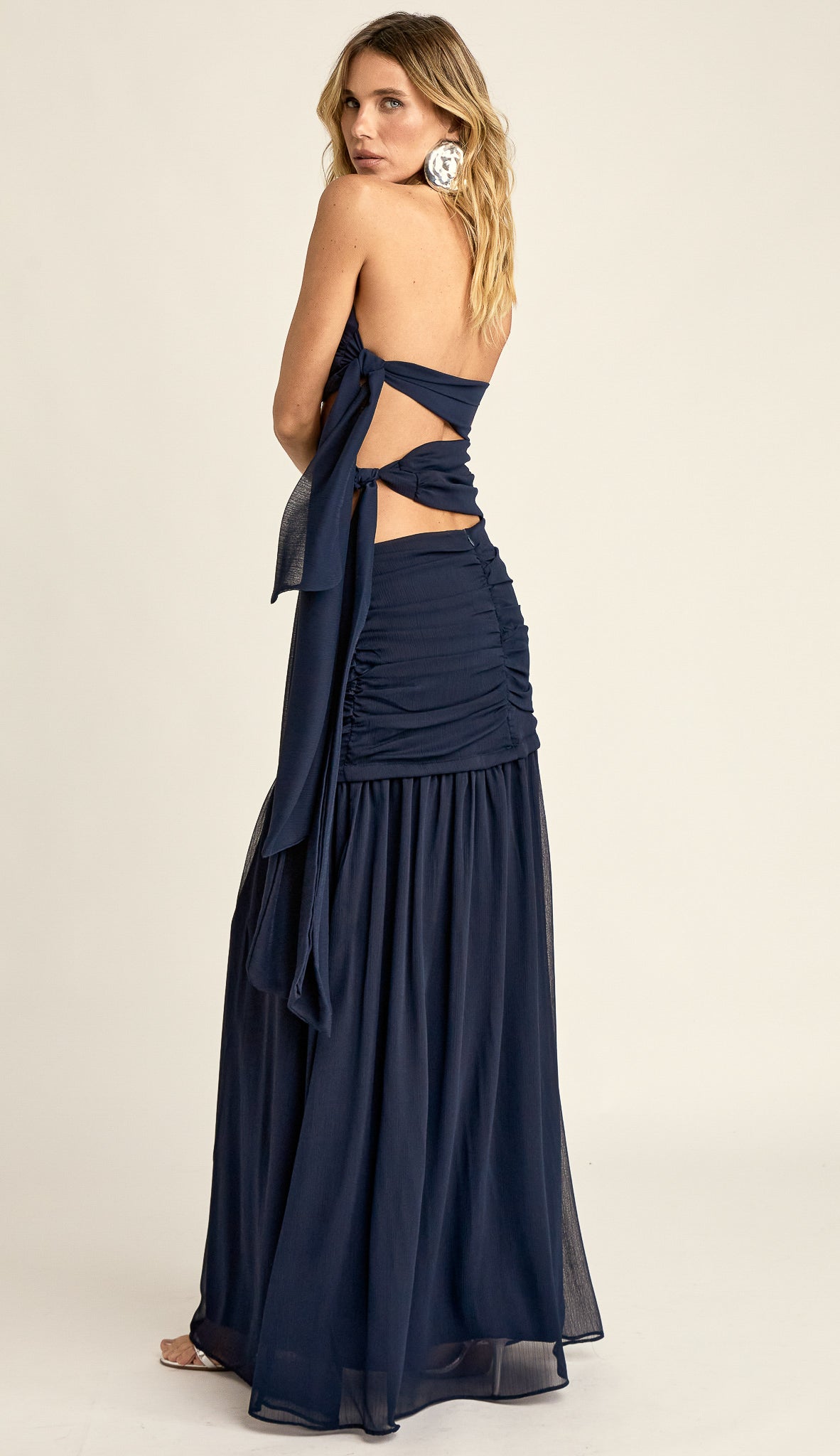 Vestido Longo Festa Crepe Chiffon Corina | Laguna