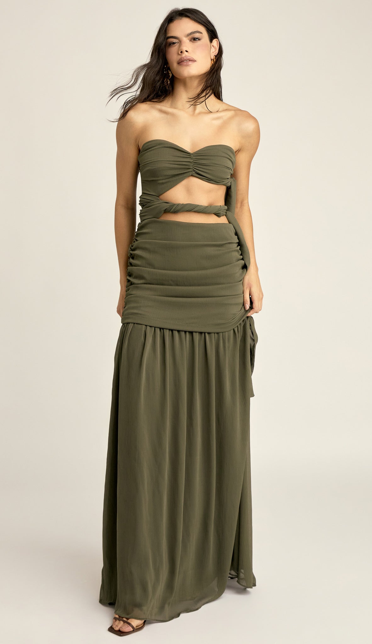 Vestido Longo Festa Crepe Chiffon Corina | Laguna