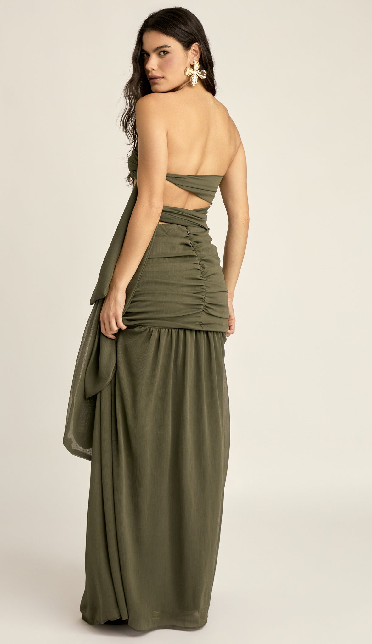 Vestido Longo Festa Crepe Chiffon Corina | Laguna