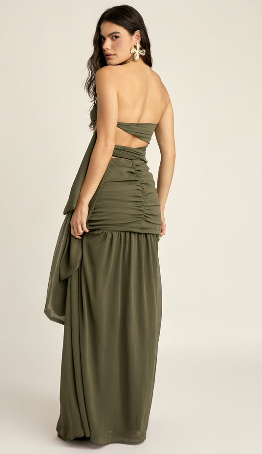 Vestido Longo Festa Crepe Chiffon Corina | Laguna