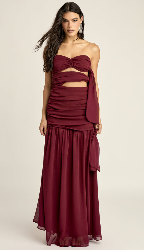Vestido Longo Festa Crepe Chiffon Corina | Laguna