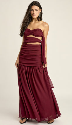 Vestido Longo Festa Crepe Chiffon Corina | Laguna