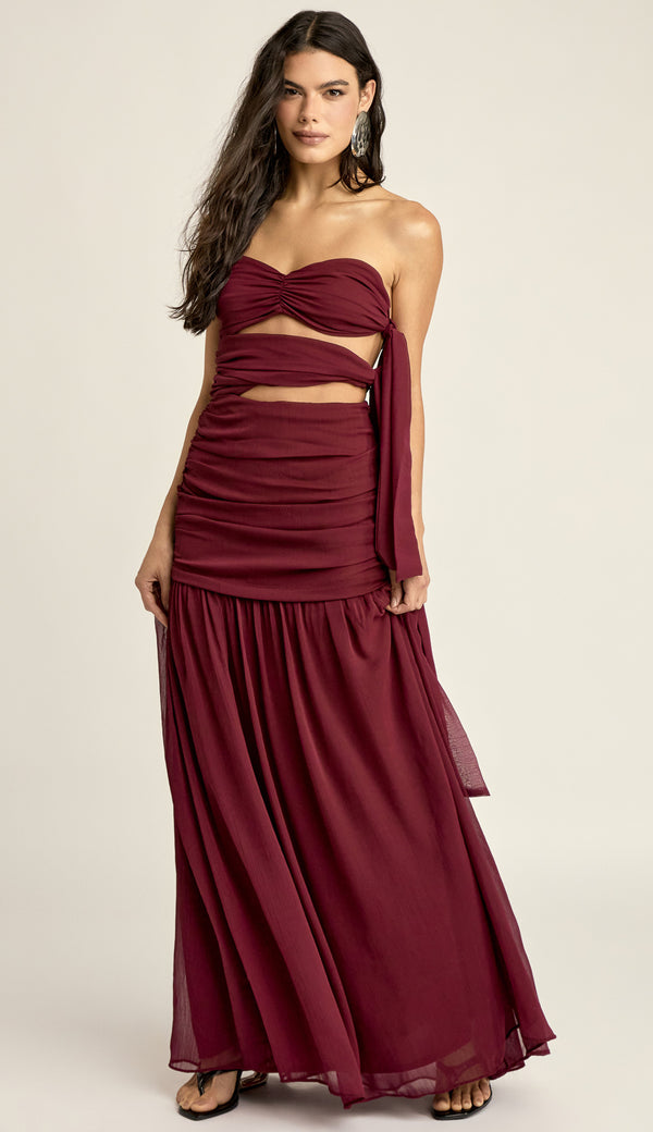 Vestido Longo Festa Crepe Chiffon Corina | Laguna