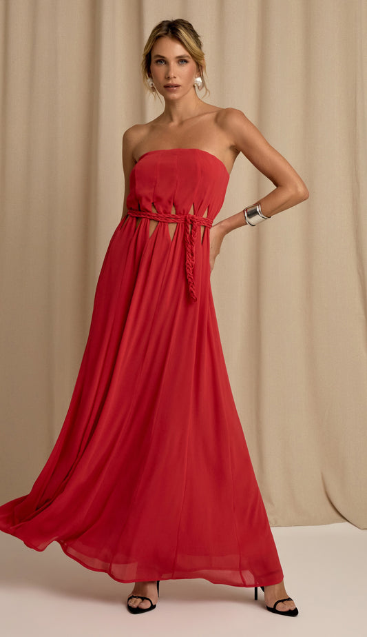 Vestido Celina Cereja