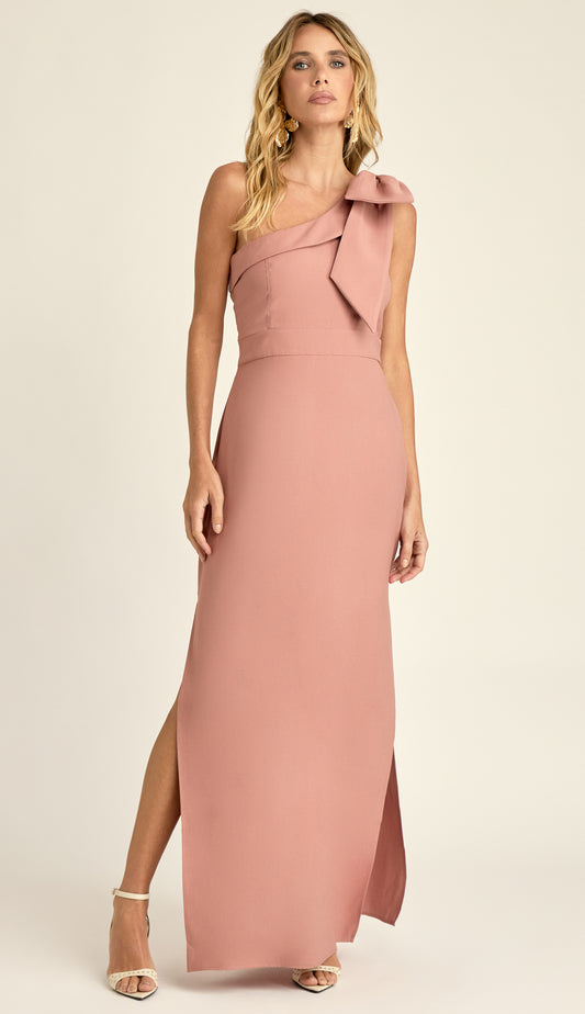 Vestido Longo Poliviscose Flora Rosê | Laguna