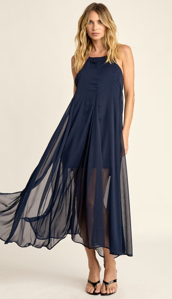 Vestido Longuete Crepe Chiffon Laís | Laguna