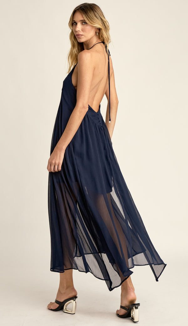 Vestido Longuete Crepe Chiffon Laís | Laguna