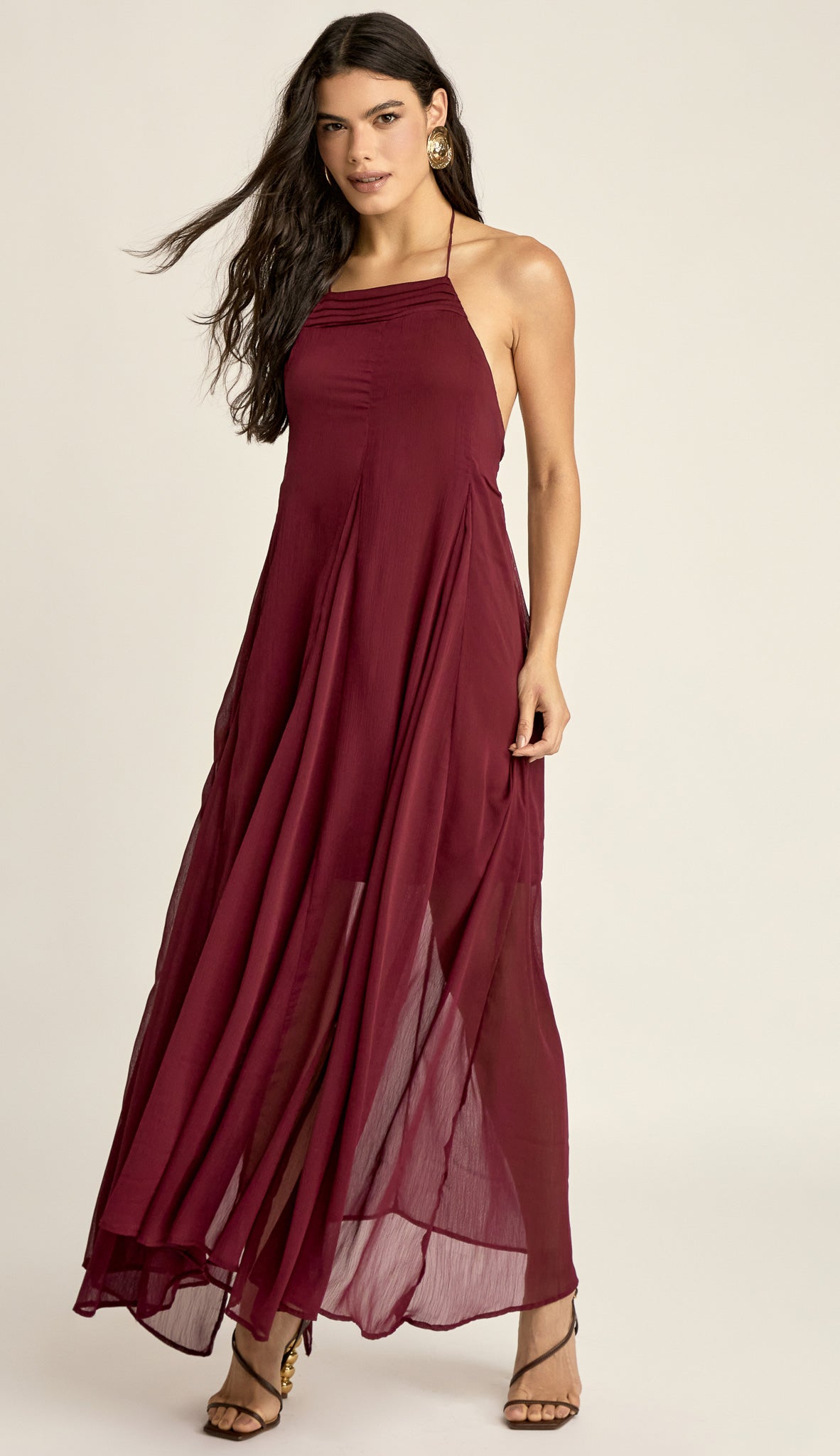 Vestido Longuete Crepe Chiffon Laís | Laguna