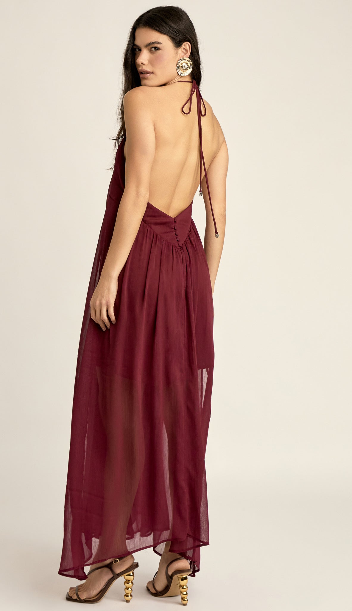Vestido Longuete Crepe Chiffon Laís | Laguna