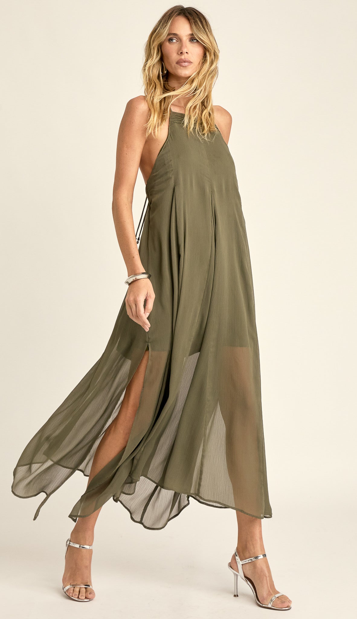 Vestido Longuete Crepe Chiffon Laís | Laguna