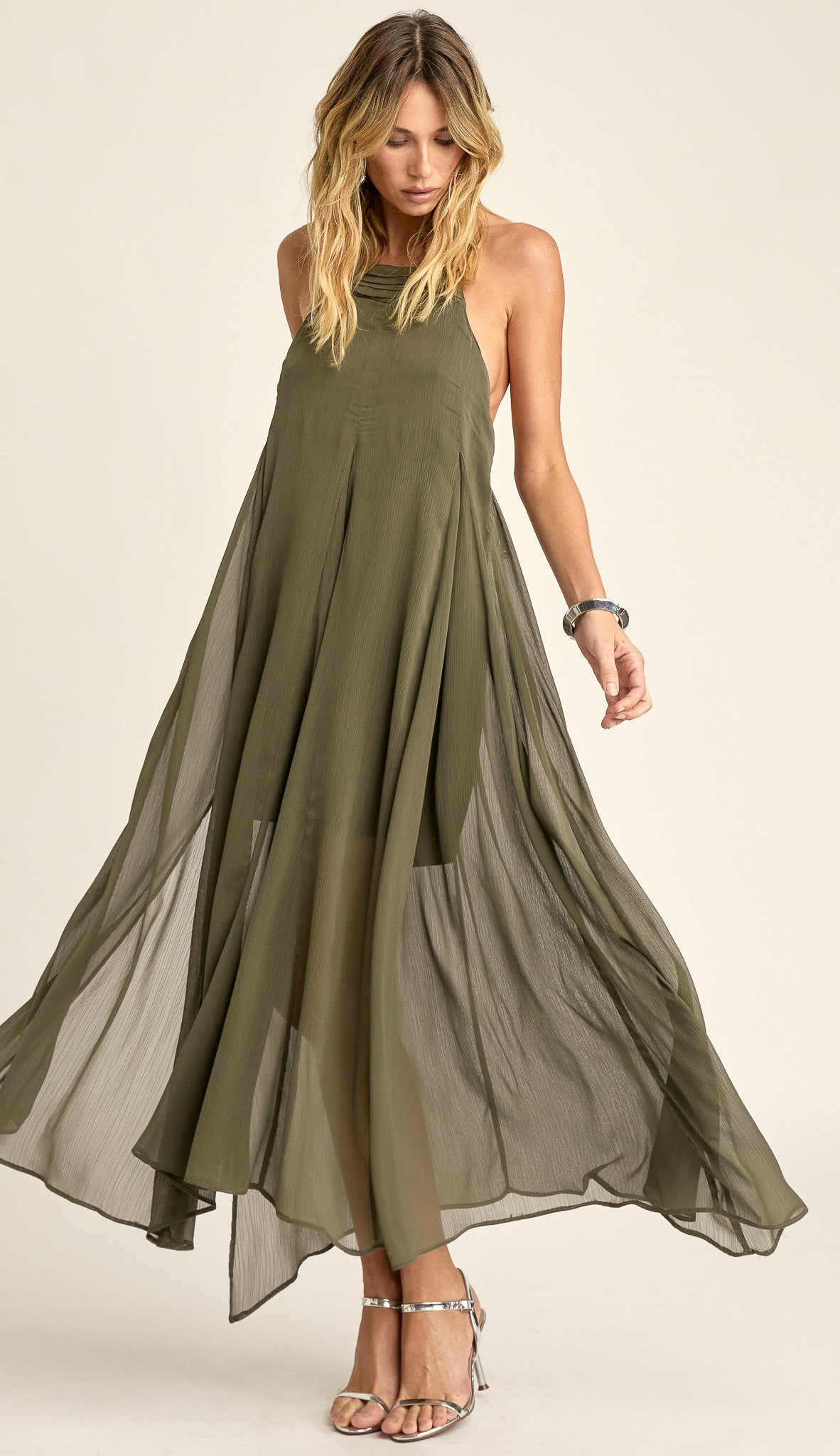Vestido Longuete Crepe Chiffon Laís | Laguna