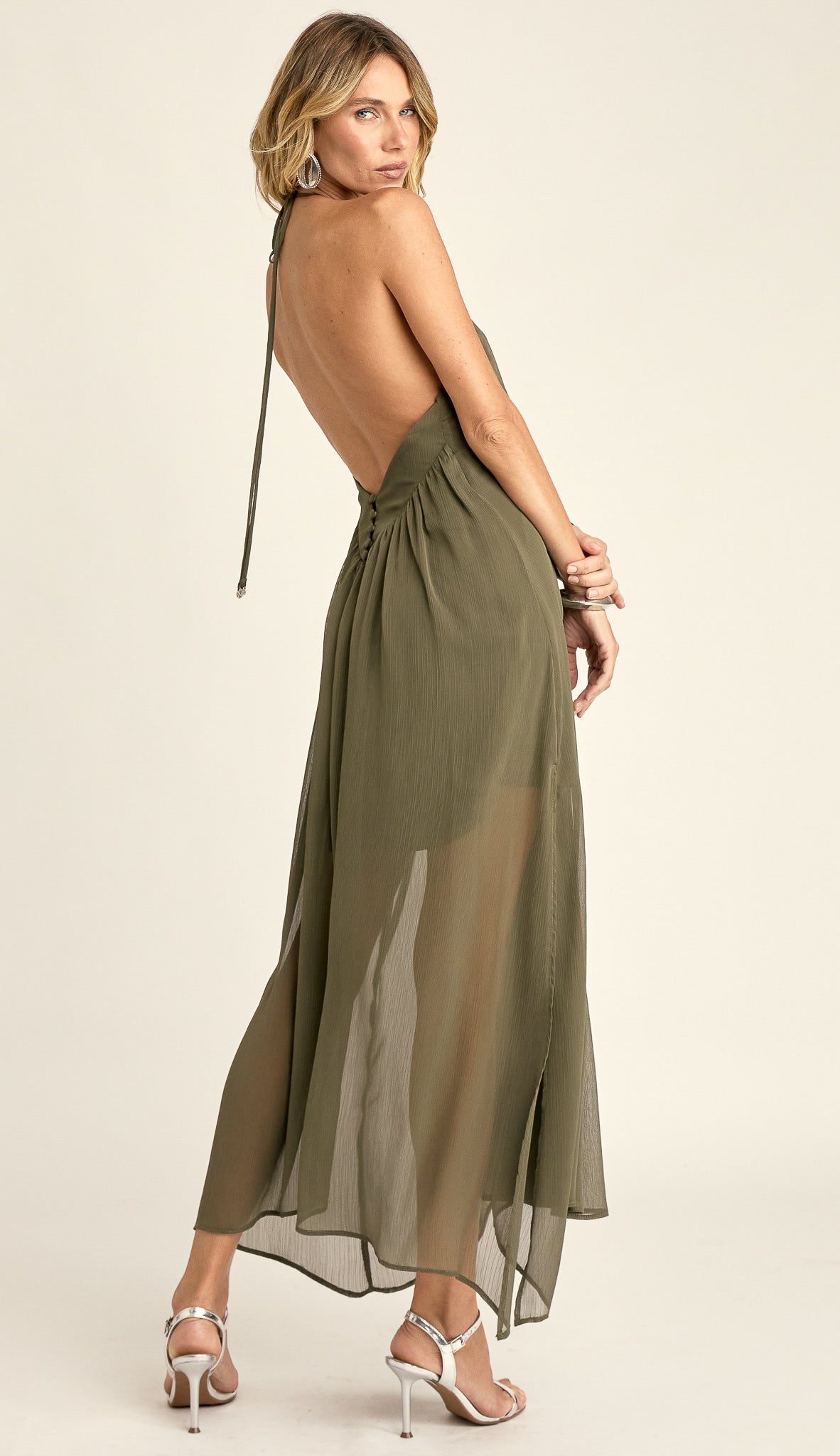 Vestido Longuete Crepe Chiffon Laís | Laguna