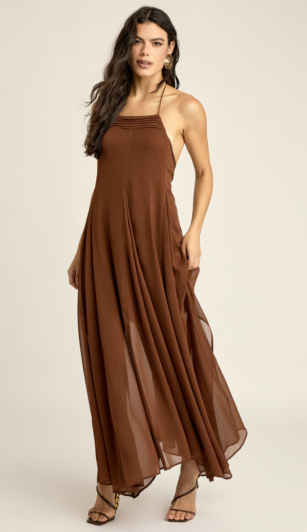 Vestido Longuete Crepe Chiffon Laís | Laguna