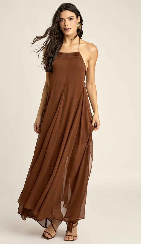Vestido Longuete Crepe Chiffon Laís | Laguna