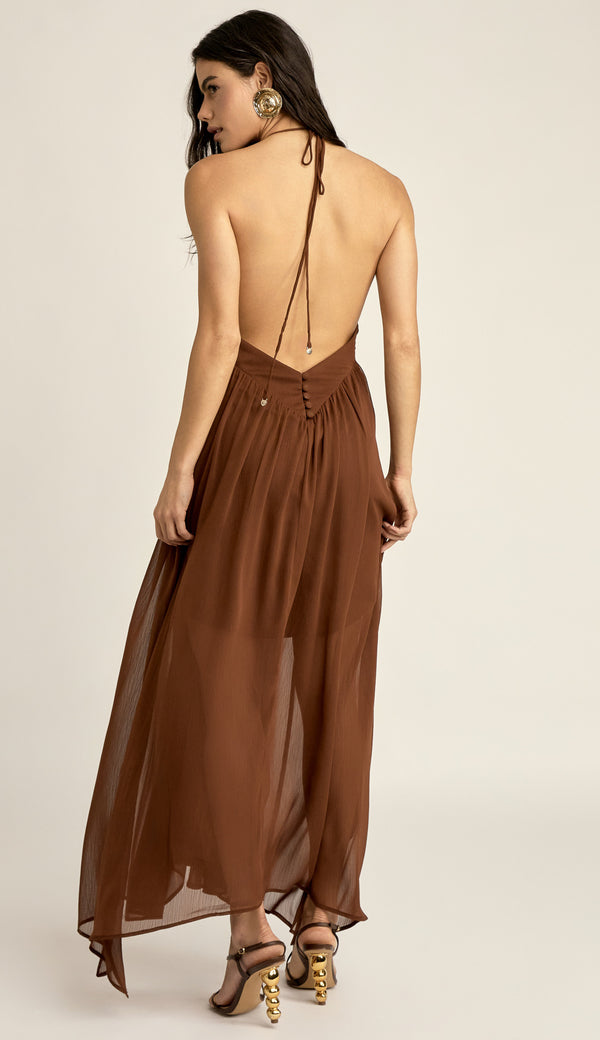 Vestido Longuete Crepe Chiffon Laís | Laguna