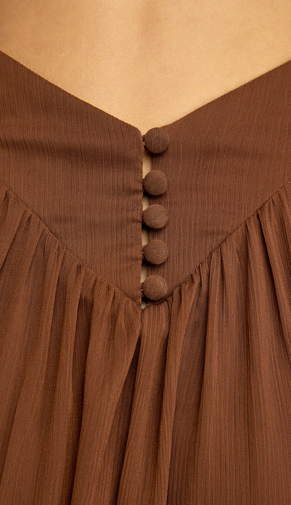 Vestido Longuete Crepe Chiffon Laís | Laguna