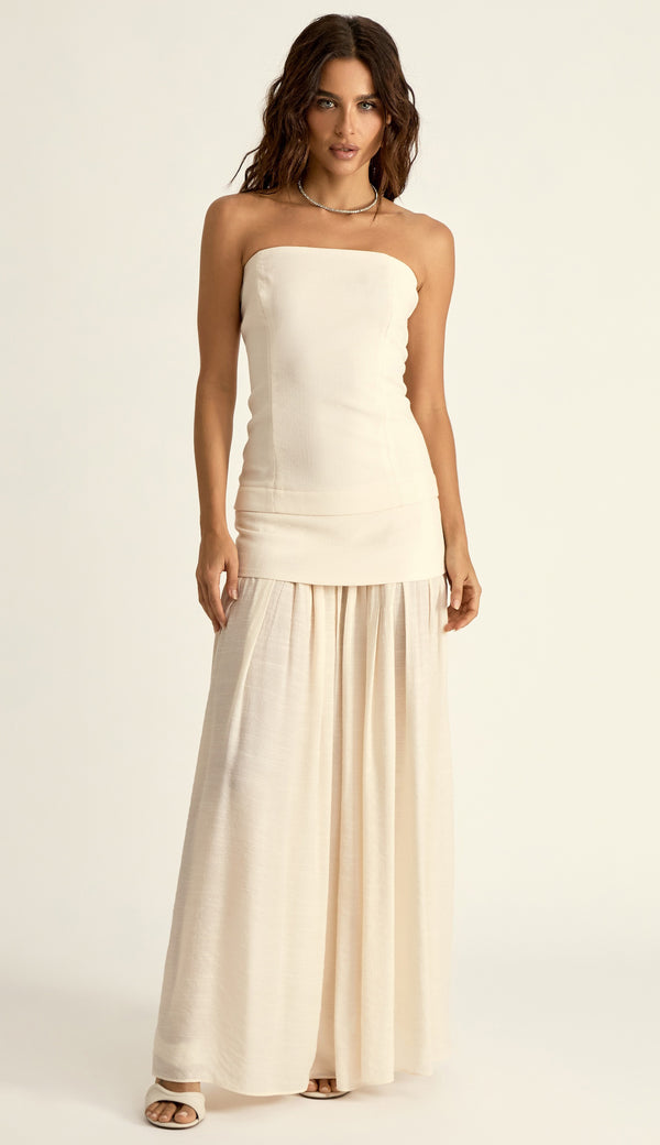 Vestido Longo Poliviscose Laura Off White | Laguna