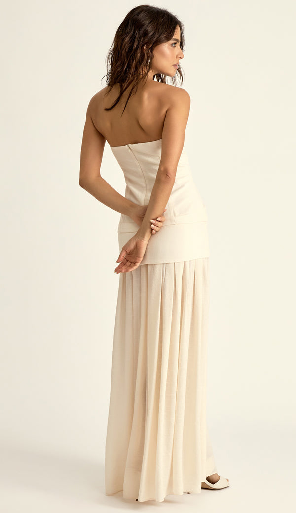 Vestido Longo Poliviscose Laura Off White | Laguna
