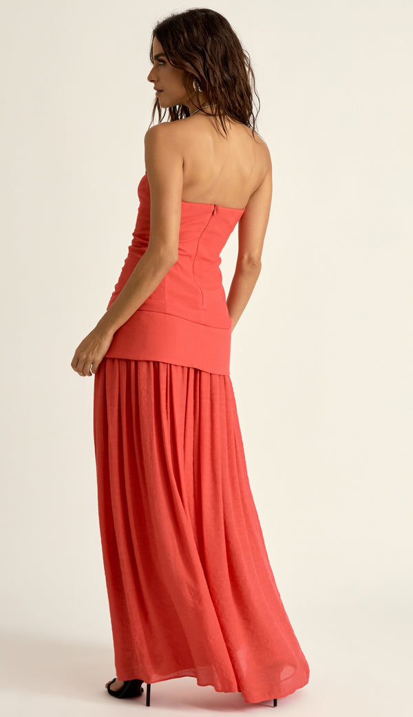Vestido Longo Poliviscose Laura Cereja | Laguna