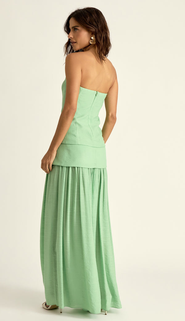 Vestido Longo Poliviscose Laura Verde | Laguna