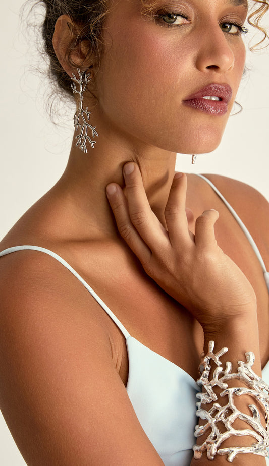 Pulseira Corais Prata