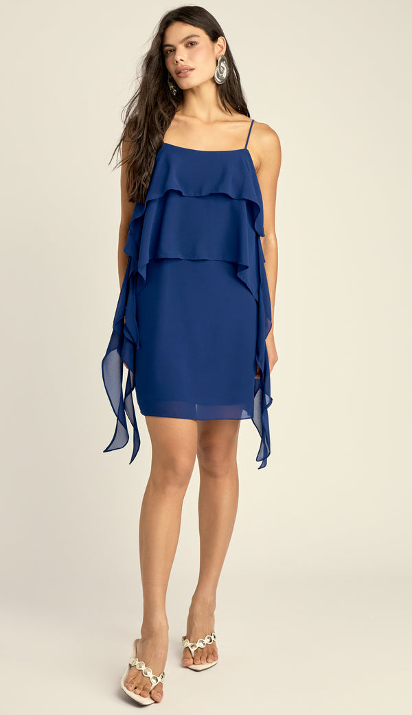 Vestido Curto Crepe Babados Liz | Laguna