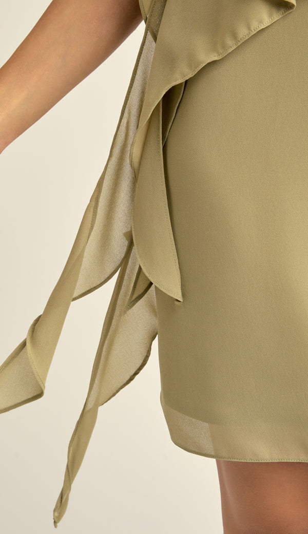 Vestido Curto Crepe Babados Liz | Laguna
