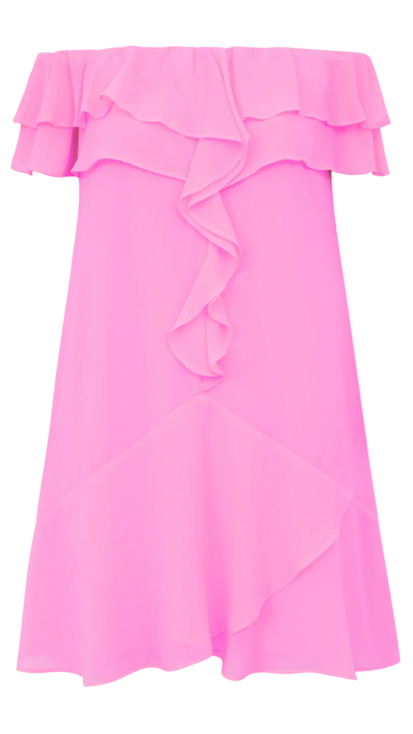 Vestido Curto Crepe Malu Rosa | Laguna