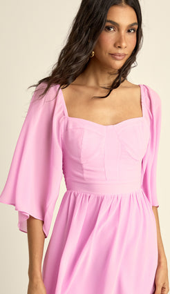 Vestido Curto Crepe Manu Rosa | Laguna