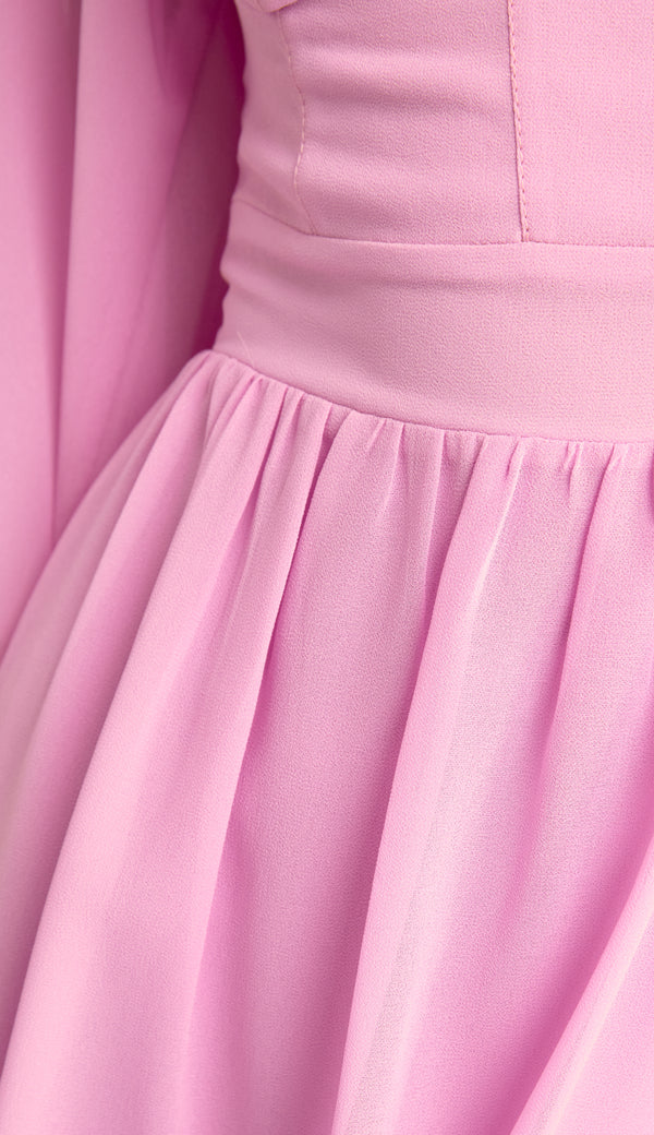 Vestido Curto Crepe Manu Rosa | Laguna