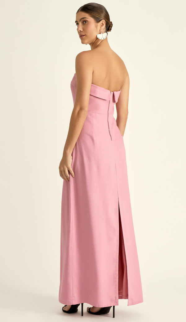 Vestido Longo em Linho Luma Rosa | Laguna