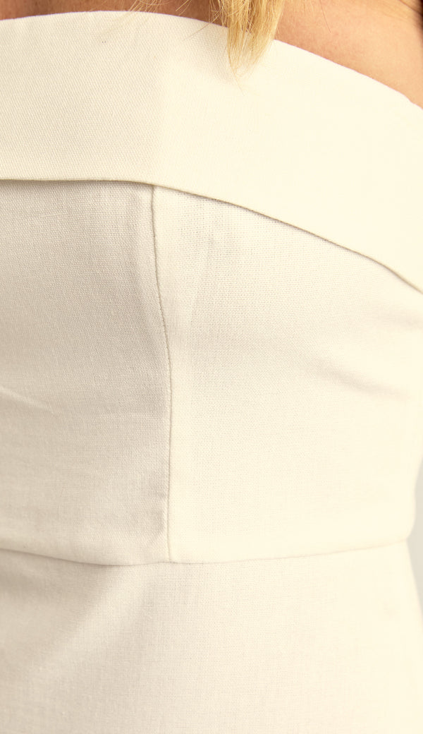 Vestido Longo em Linho Luma Off White| Laguna