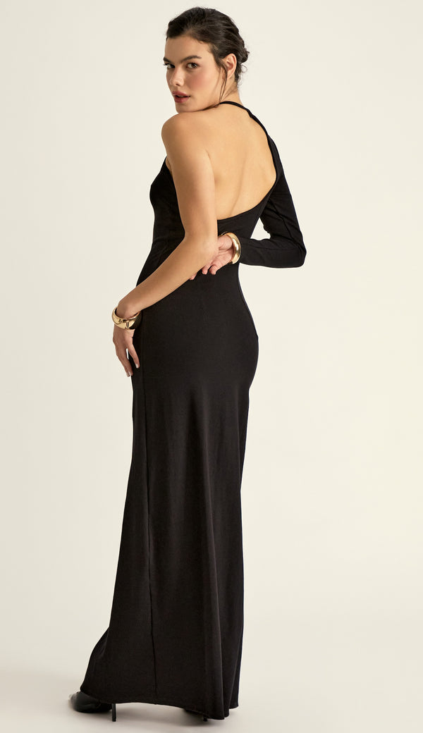 Vestido Longo Malha Assimétrico Maya | Laguna