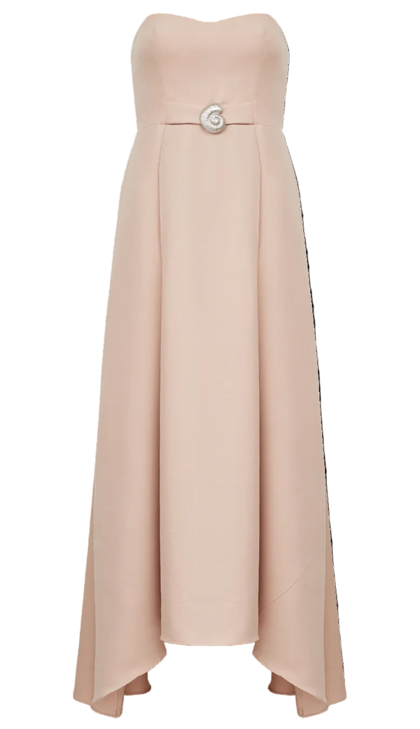 Vestido Longo Crepe de Alfaiataria Márcia Nude | Laguna