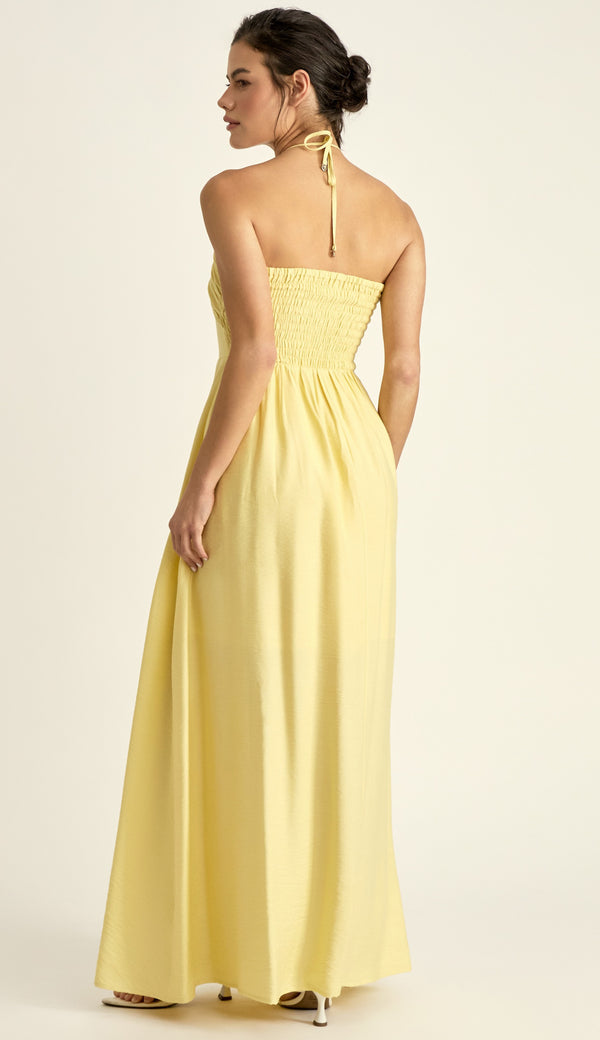 Vestido Longo Poliviscose Michelle Manteiga | Laguna
