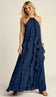 Vestido Longo Babados Poliviscose Moana Marinho | Laguna - Vestido Moana Marinho