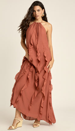 Vestido Longo Poliviscose Moana Terra | Laguna