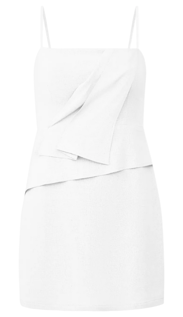 Vestido Curto Linho Onda Off White | Laguna