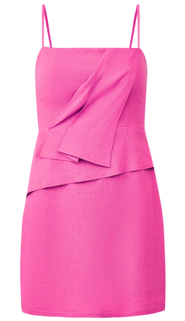 Vestido Curto Linho Onda Rosa | Laguna