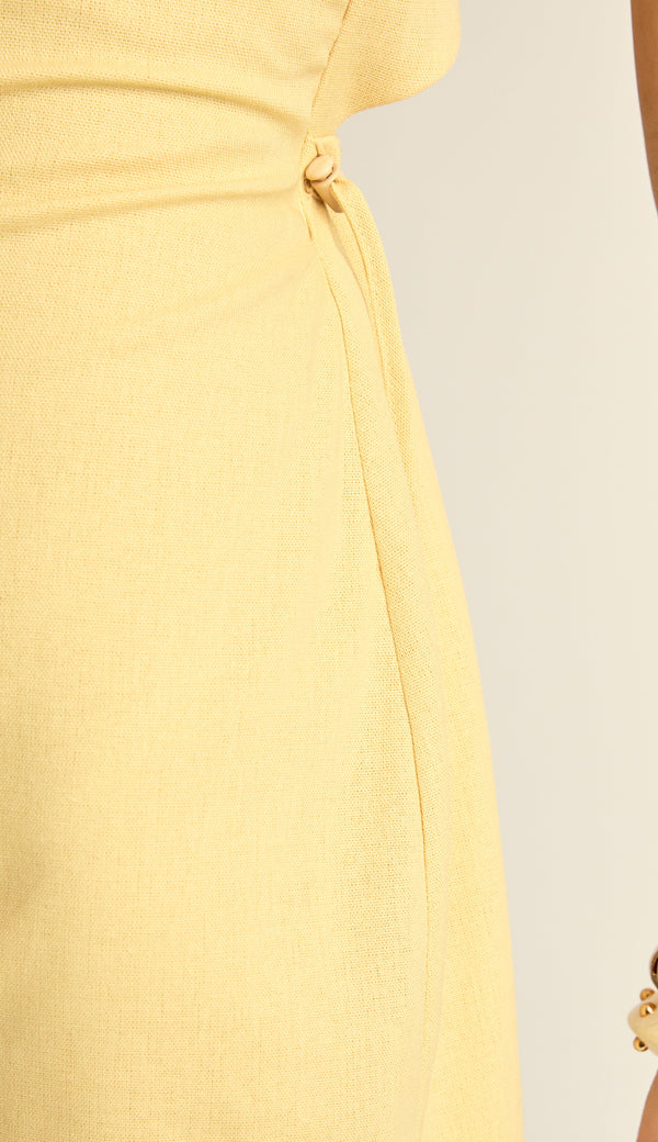 Vestido Curto em Linho Olinda Manteiga | Laguna