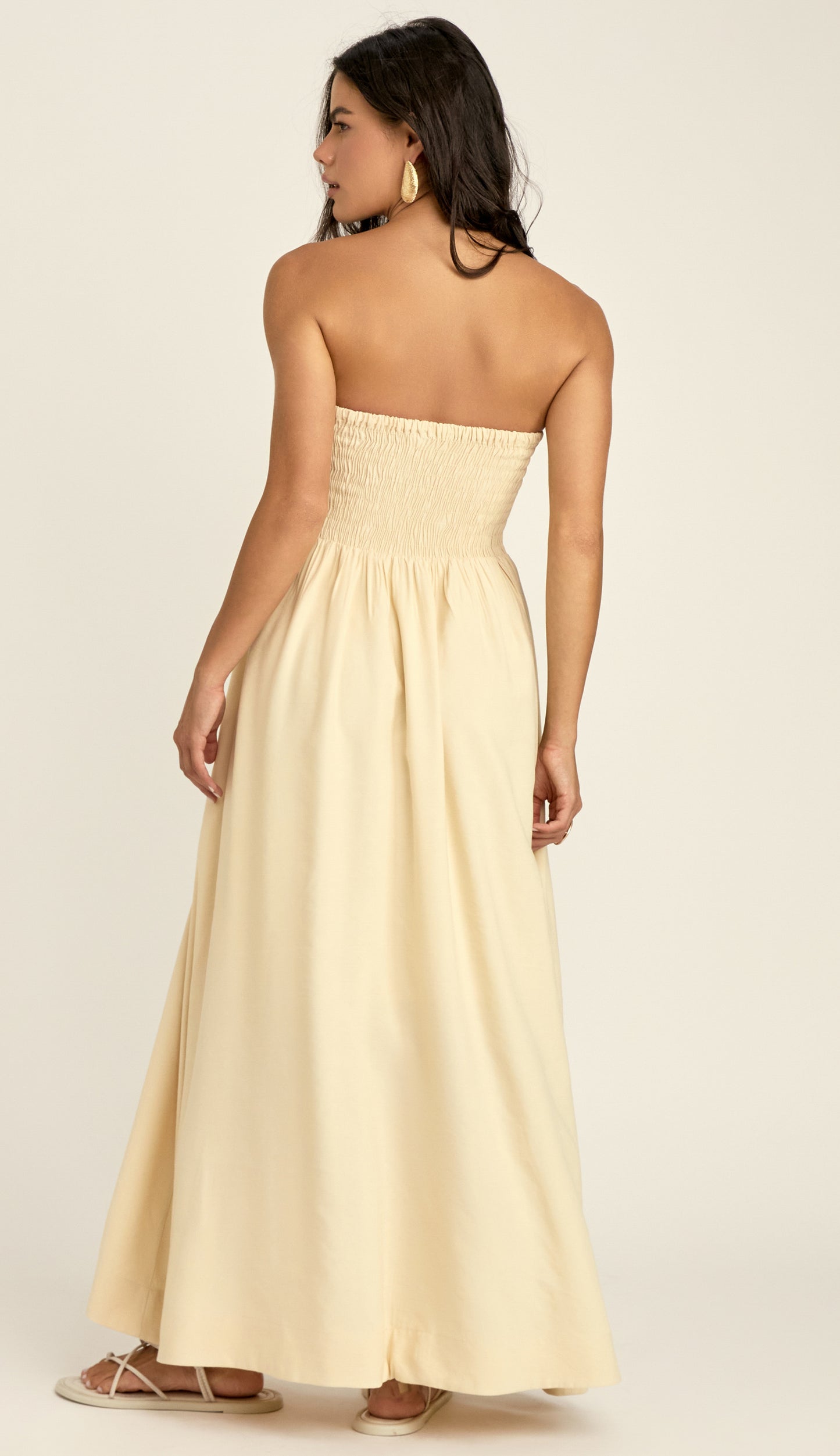 Vestido Panamá Manteiga