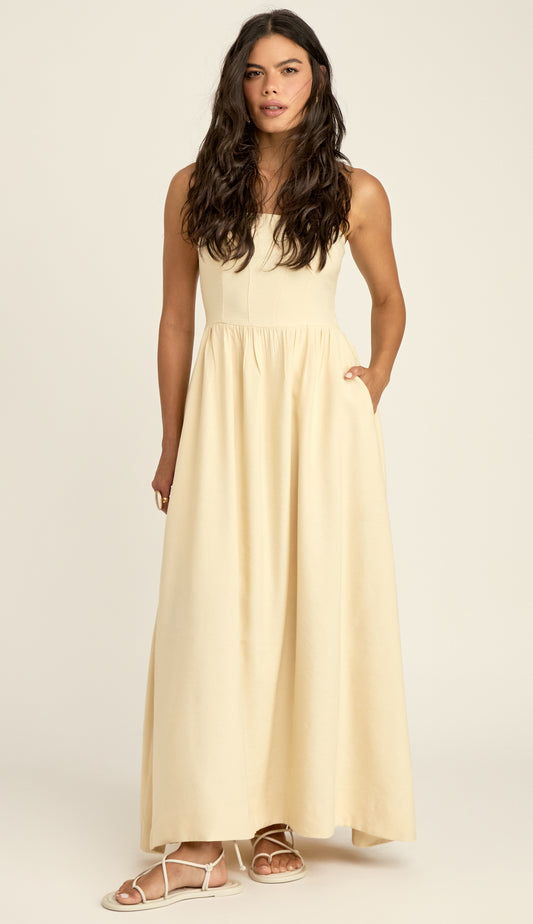 Vestido Panamá Manteiga