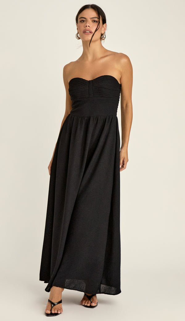 Vestido Festa Longo Crepe Texturizado Pina | Laguna