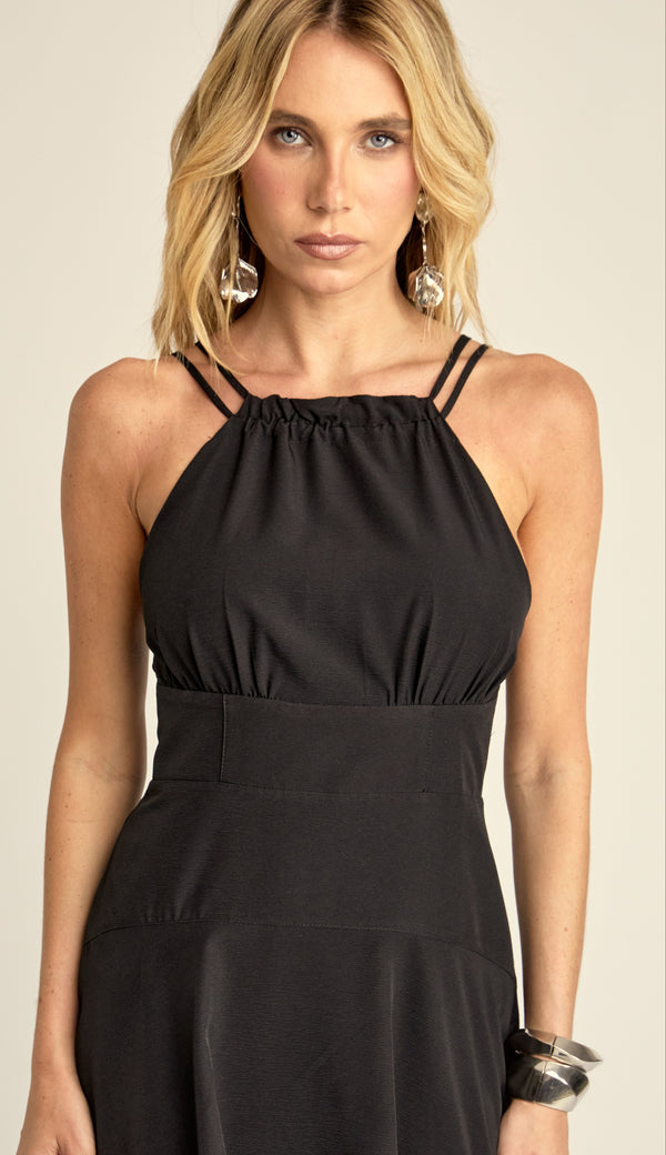 Vestido Curto Crepe Persa Preto | Laguna