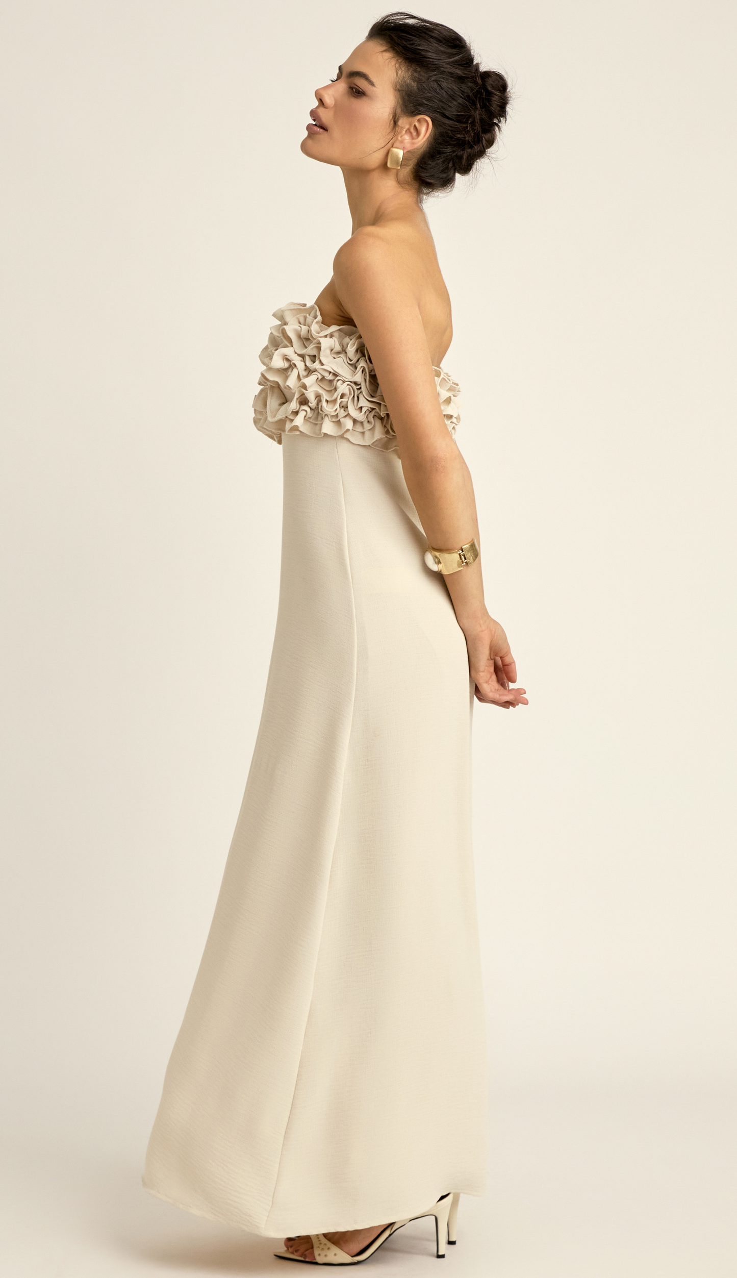 Vestido Longo Festa Crepe Texturizado Pallas | Laguna