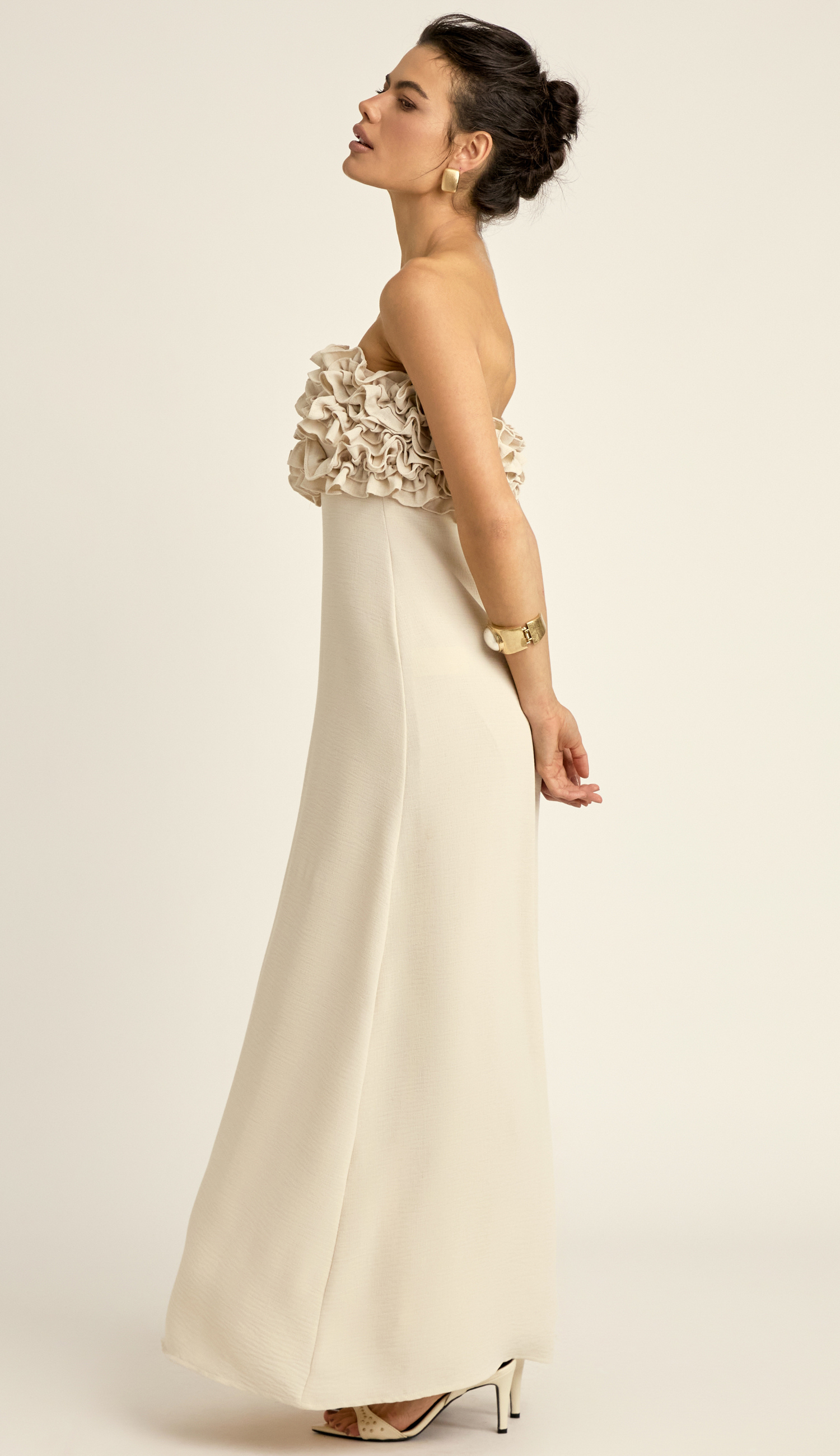 Vestido Longo Festa Crepe Texturizado Pallas | Laguna